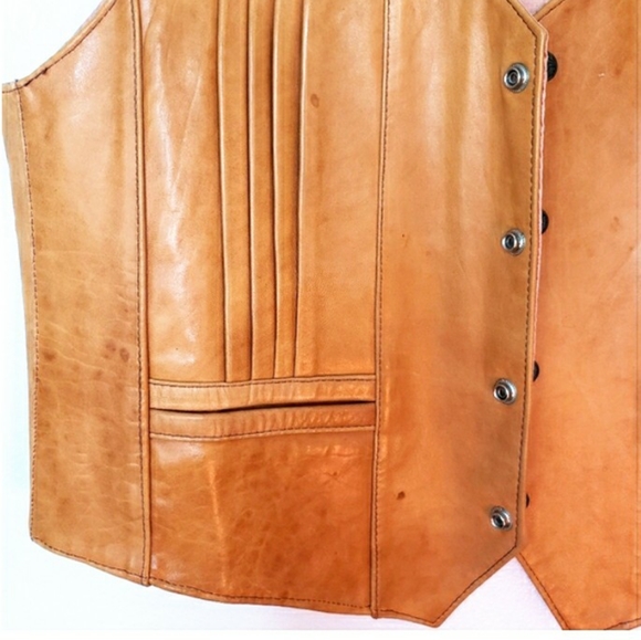 Cevy's vintage genuine leather western vest Sz 48 - Picture 5 of 11